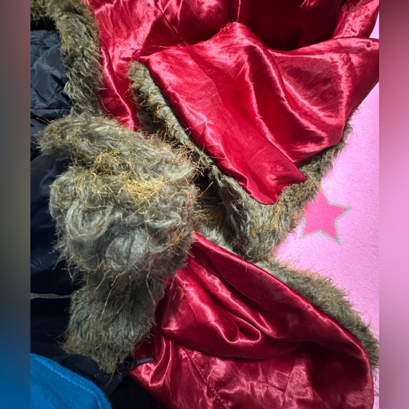 y2k faux fur trim coat penny lane ~ VERY DAMAGED - Picture 4 of 10